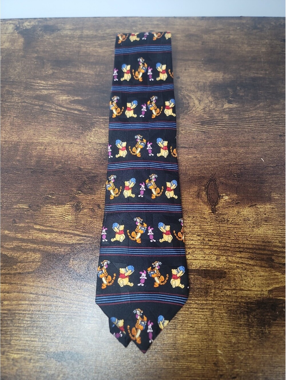 Disney Winnie the Pooh 100 Acre Collection Silk Tie Tigger Pooh And Piglet Black